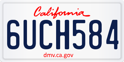 CA license plate 6UCH584