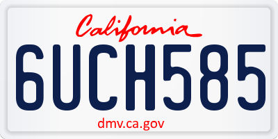 CA license plate 6UCH585