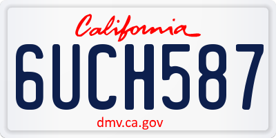 CA license plate 6UCH587