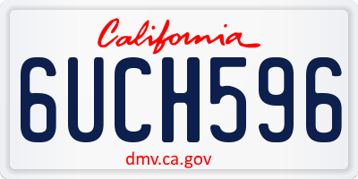 CA license plate 6UCH596