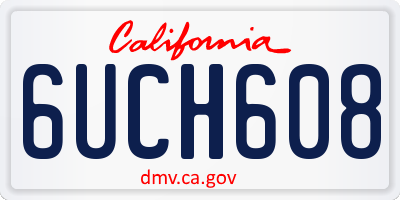CA license plate 6UCH608