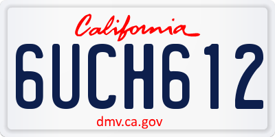 CA license plate 6UCH612