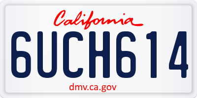 CA license plate 6UCH614