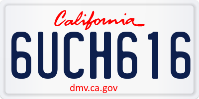 CA license plate 6UCH616