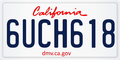 CA license plate 6UCH618