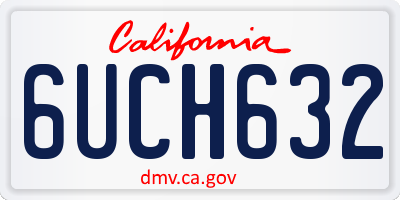 CA license plate 6UCH632