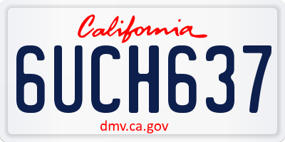 CA license plate 6UCH637