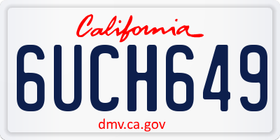 CA license plate 6UCH649