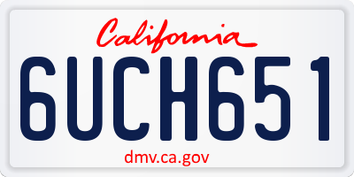 CA license plate 6UCH651