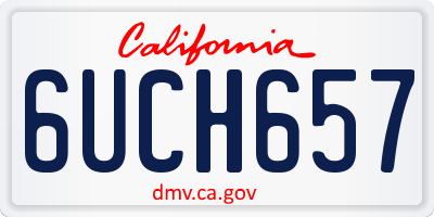 CA license plate 6UCH657