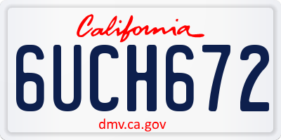 CA license plate 6UCH672