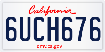 CA license plate 6UCH676