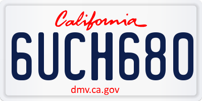 CA license plate 6UCH680
