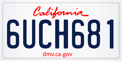CA license plate 6UCH681