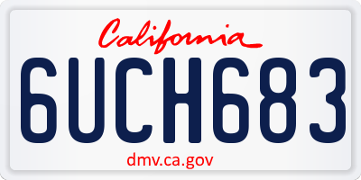 CA license plate 6UCH683