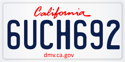 CA license plate 6UCH692