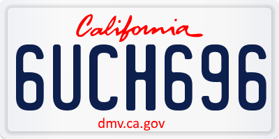 CA license plate 6UCH696