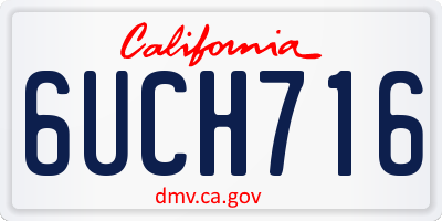 CA license plate 6UCH716