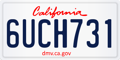 CA license plate 6UCH731