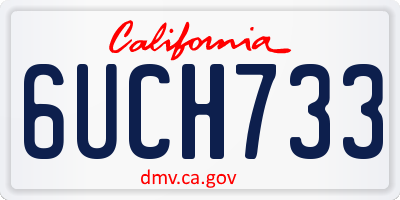 CA license plate 6UCH733