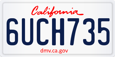 CA license plate 6UCH735