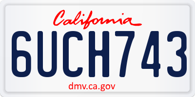 CA license plate 6UCH743