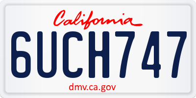 CA license plate 6UCH747