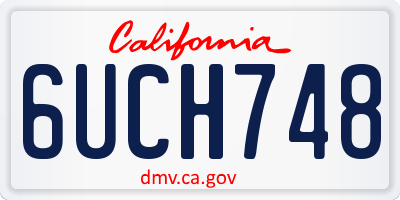 CA license plate 6UCH748