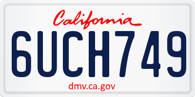 CA license plate 6UCH749
