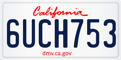 CA license plate 6UCH753