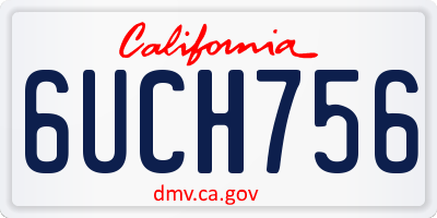 CA license plate 6UCH756