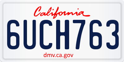 CA license plate 6UCH763