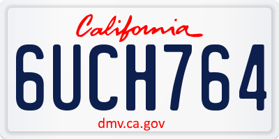 CA license plate 6UCH764