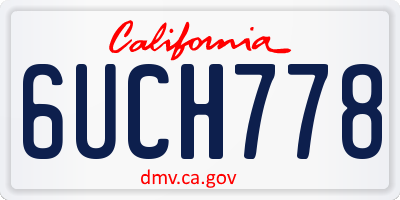 CA license plate 6UCH778