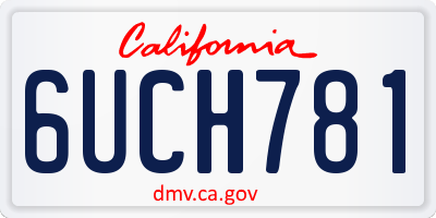 CA license plate 6UCH781