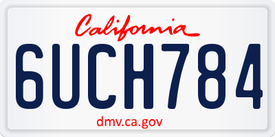 CA license plate 6UCH784