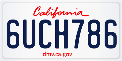 CA license plate 6UCH786