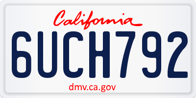 CA license plate 6UCH792