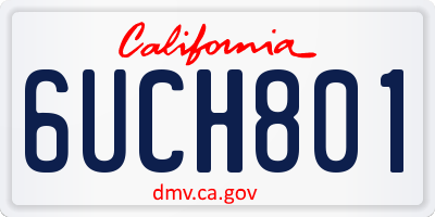 CA license plate 6UCH801