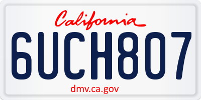 CA license plate 6UCH807