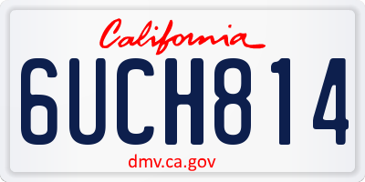 CA license plate 6UCH814