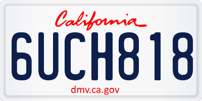CA license plate 6UCH818