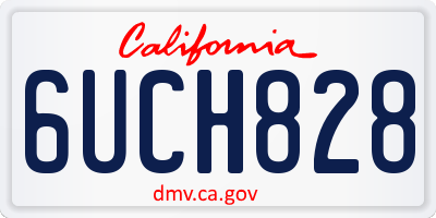 CA license plate 6UCH828