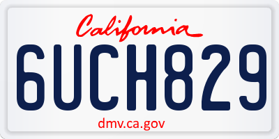 CA license plate 6UCH829