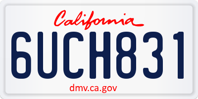 CA license plate 6UCH831