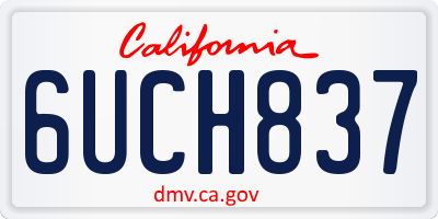 CA license plate 6UCH837