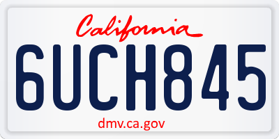 CA license plate 6UCH845
