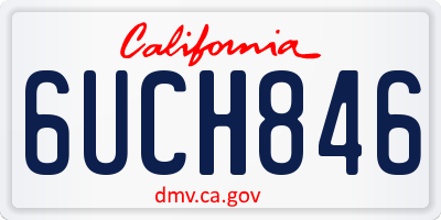 CA license plate 6UCH846