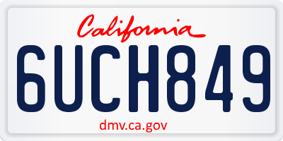 CA license plate 6UCH849