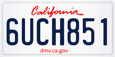 CA license plate 6UCH851